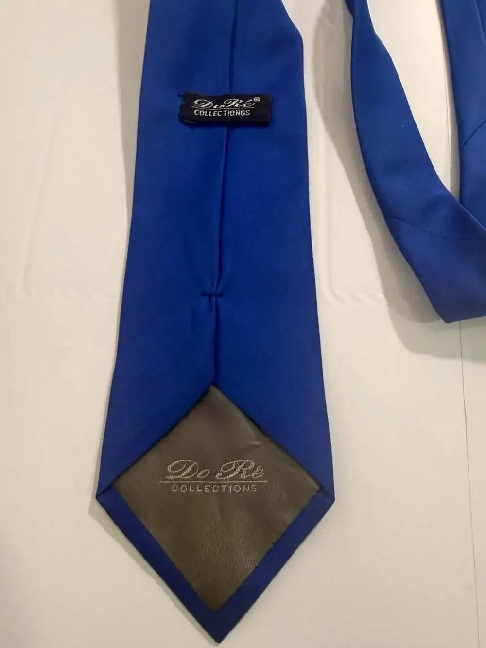 Do Ré Collections Men's Royal Blue Solid Color Necktie